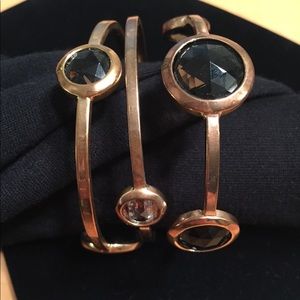 3 Henri Bendel Multi-Stone Bangle Bracelets